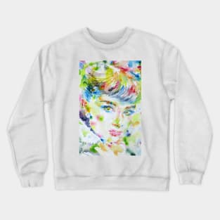 AUDREY HEPBURN watercolor portrait .6 Crewneck Sweatshirt